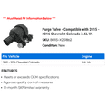 thumbnail image 2 of Purge Valve - Compatible with 2015 - 2016 Chevy Colorado 3.6L V6, 2 of 2