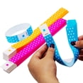 thumbnail image 3 of SmartBy 100 Pcs Star Disposable Wristbands Synthetic Paper Fluorescent Wristband Waterproof Sweat-Proof Wristbands for Amusement Park Concerts Events, 3 of 7