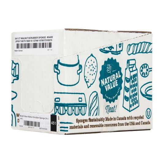 Natural Value Walnut Scrubber Sponge-24 x 1 ct