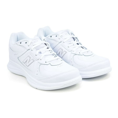 new balance women's ww577 walking shoe, white, 7 b us