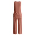 thumbnail image 7 of Lpmadey Women's 2-Piece Cotton Linen Sets, Sleeveless Crewneck Tank Top with Asymmetrical Hem and Drawstring Wide Leg Pants, Summer Casual Vacation Matching Outfit, 7 of 7