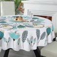 thumbnail image 6 of Teal Floral Round Tablecloth 60 Inch Farmhouse Rustic Tablecloth Spring Summer Table Cloth, Boho Bohemia Flower Outdoor and Indoor Table Cover for Home Party Dinning Picnic, 6 of 6