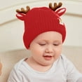thumbnail image 2 of QHFBli Baby Beanie Hat Cute Antlers Reindeer Crochet Knitted Hat Winter Warm Cap for Toddler Boys Girls, 2 of 7
