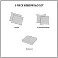 thumbnail image 5 of Blue/Brown King 5-Piece Jacquard Bedspread Set - Paisley Design with Decorative Pillows, 5 of 11