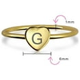 thumbnail image 4 of Bling Jewelry Womens Tiny Minimalist Silver Ring Heart Shape Initial Monogram Gold Plated Sterling, 4 of 4