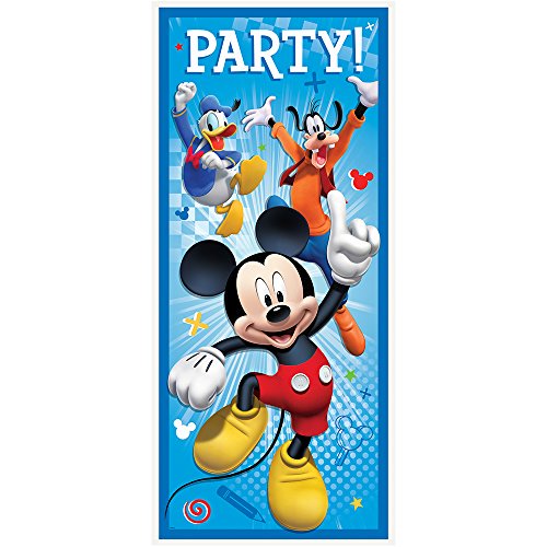 Unique Industries Plastic Mickey Mouse Door Poster (1 Count), 60" x 27", Multicolor (59863)