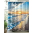 thumbnail image 2 of Fsddascl Sunset Beach Shower Curtain Set - Small 36" x 72" Washable Bathtub Curtain with 12 Hooks, Spray Ocean Waves Sky Nature Scenery Waterproof Fabric Stall Shower Curtains for Bathroom/Bathtub, 2 of 6