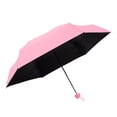thumbnail image 3 of Yuarrent Paraguas de 5 pliegues, miniparaguas de bolsillo a prueba de viento, sombrilla para lluvia y sol, suministros de trabajo de viaje Paraguas de lluvia Rosado Yuarrent HA005385-04, 3 of 6