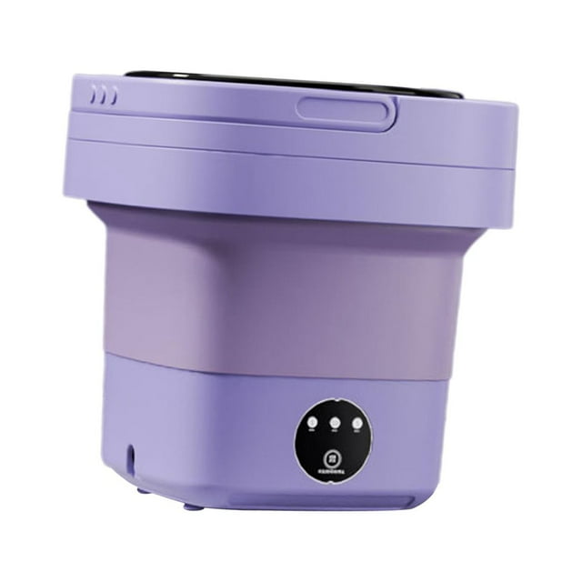 Abbracc Folding Washing Machine Compact Small Washer 6.5L Small Bucket Washer for Travel Violet