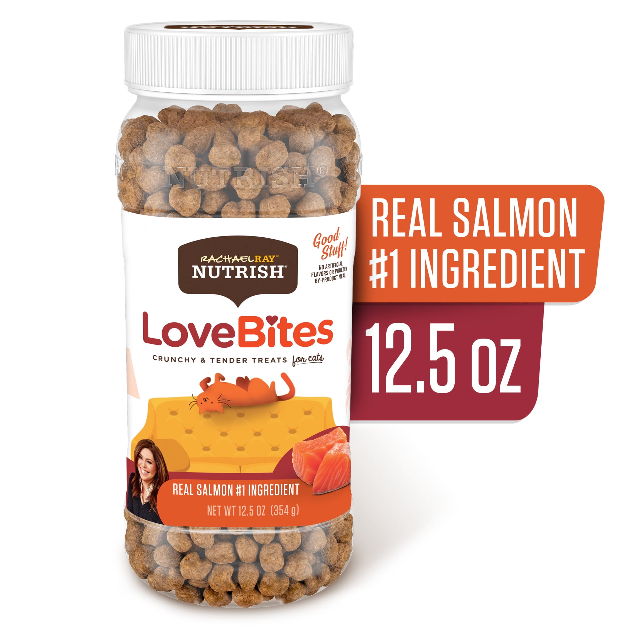 Rachael Ray Nutrish Love Bites Cat Treats, Salmon 12.5 Ounce Canister