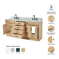 thumbnail image 3 of Ariel Hepburn 73 Inch Double Rectangle Sink Bathroom Vanity With Italian Carrara Marble Countertop 1.5 Inch Edge In Oak, 3 of 10