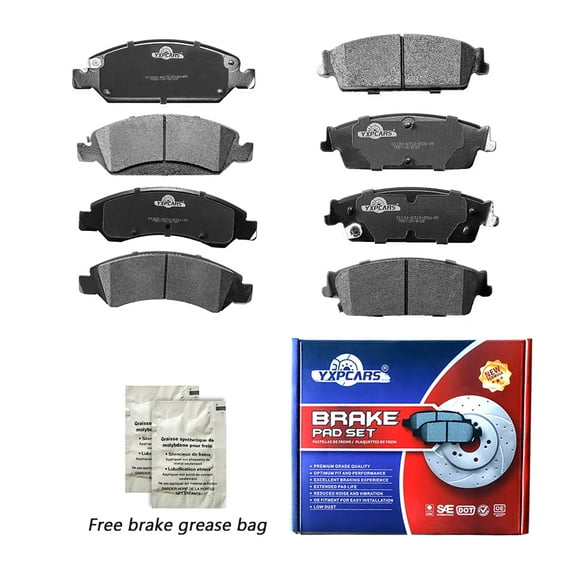Front & Rear Ceramic Disc Brake Pads For Cadillac Escalade Chevrolet Silverado Suburban GMC Sierra Yukon Fits select: 2011 ,2013 CHEVROLET SILVERADO K1500 LT