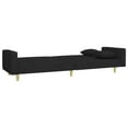 thumbnail image 3 of vidaXL 2-Seater Sofa Bed with Footstool Black Fabric, 3 of 5