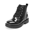 thumbnail image 3 of Botas DREAM PAIRS de combate con glitter para niñas talla 12 negras, 3 of 7