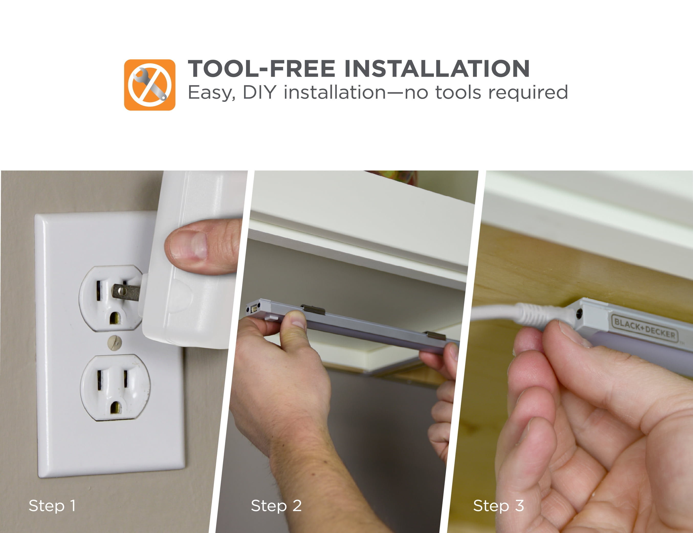 BLACK+DECKER LED 9-inch Under-Cabinet Lights Kit, 1-Bar, Warm White