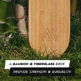 thumbnail image 7 of Magneto Bamboo Carving Longboard Skateboard Wood Deck - Drop-Through Deck for Stable Cruising - Longboard with Gold Bearings & Aluminum Trucks - 250 lb Weight Capacity, 38.5in x 9in, 7 of 7