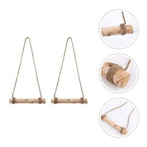 PAMINGONO 2Sets Window Mounted Planter Hanger Wooden Plant Hanging Shelf for Home Decoration