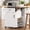 White, variant on S-HOME Versatile Kitchen Island on Wheels with Two-Tier Open Storage, One Drawer and Towel Rack Foldable Drop Leaf and Lockable Wheels for Compact Spaces, White