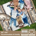 thumbnail image 4 of Aztec Picnic Blankets Waterproof Foldable Picnic Blanket 80"x 80" Picnic Mat 3-Layer Thicking Outdoor Picnic Blanket Sandproof Lightweight Beach Picnic Blanket with Strap Machine Washable, 4 of 6