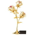 thumbnail image 2 of Matashi 24k Ornement de Table de Fleur de Rose Plaqué or avec Cristaux Rouges et Roses Arrangement Floral en Métal Bureau Décoratif Ou Décoration Intérieure Élégant Artisanat de Pétales, 2 of 5