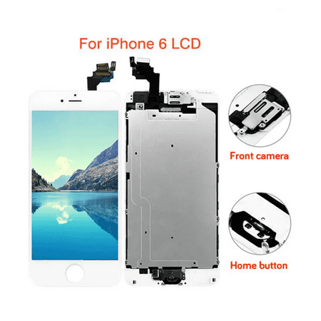 Screen replacement for iPhone 6 LCD Screen White 4.7 inch Display Digitizer Assembly Touchscreen Front Glass Black.