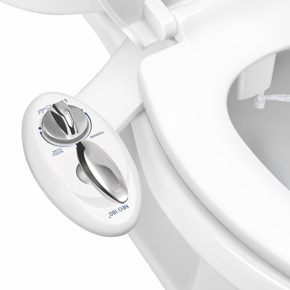 LUXE Bidet Neo 180 Luxury Fresh Water Dual-Nozzle Self-Cleaning Non-Electric Bidet Attachment