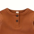 thumbnail image 4 of Dosaele 3 Set Baby Boys One-Piece Romper With Mitten Cuffs Long Sleeve Ribbed Button Jumpsuit Outfit Clothes, 4 of 7