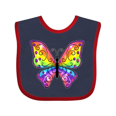 

Inktastic Butterfly with Rainbow Wings Gift Baby Boy or Baby Girl Bib