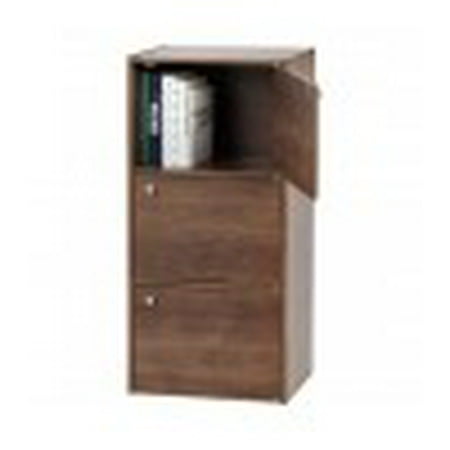 Iris Usa 3 Door Wood Bookcase Storage Shelf Brown Walmart Com