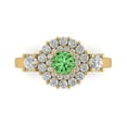 thumbnail image 2 of 1.6ct round cut green Zircon 18k yellow gold halo Bridal Wedding Engagement Promise Anniversary Ring for Women size 8, 2 of 7