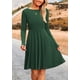 thumbnail image 5 of Vestido PRETTYGARDEN Verde Oscuro de Punto Acanalado Manga Larga Talla L, 5 of 8
