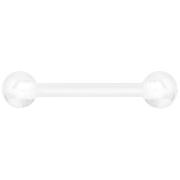 Forbidden Body Jewelry Clear Piercings, Clear Piercings for Work, 14G 12mm Hospital Grade PTFE