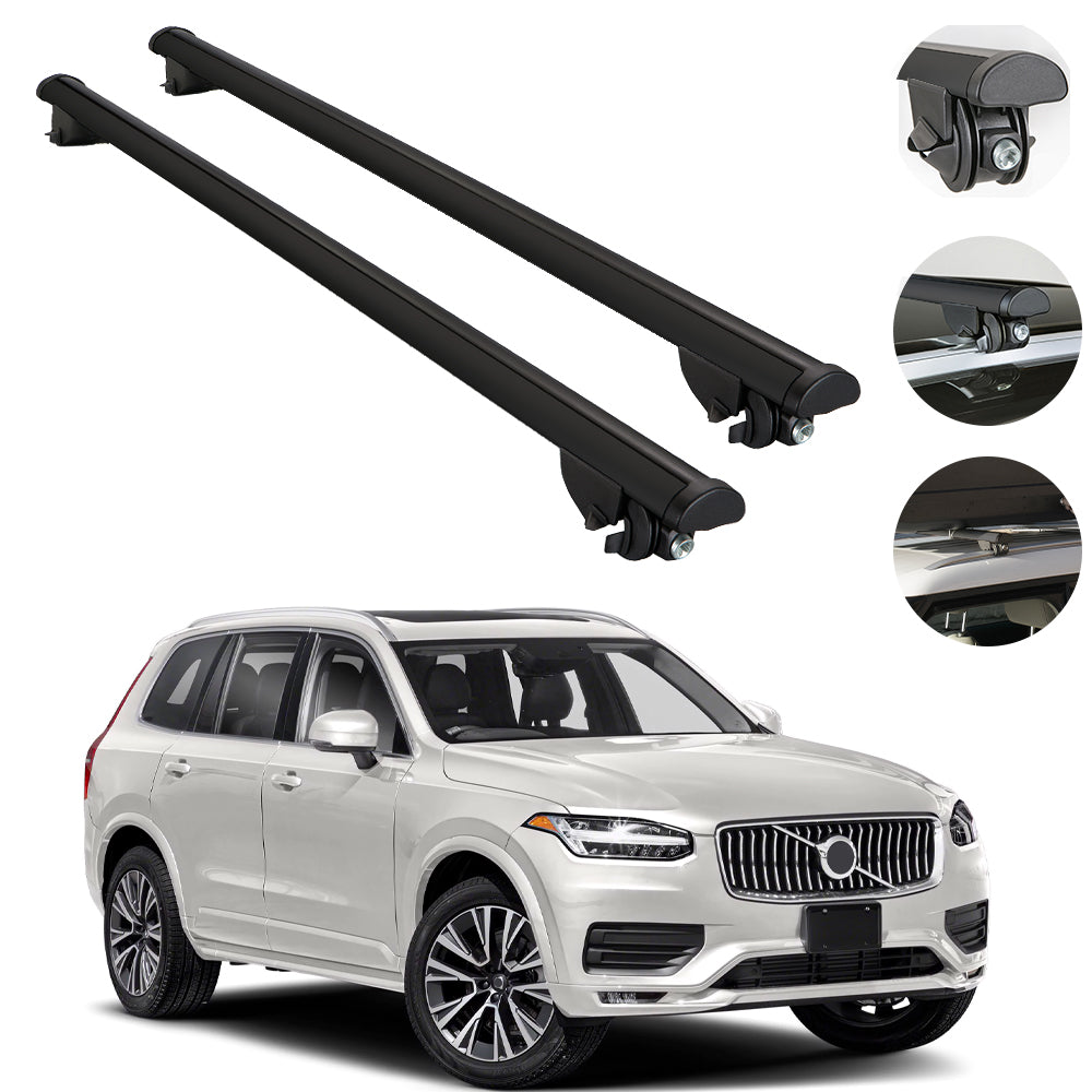 Roof Rack Cross Bars For Volvo XC90 20162022 Aluminum Carrier Black 2