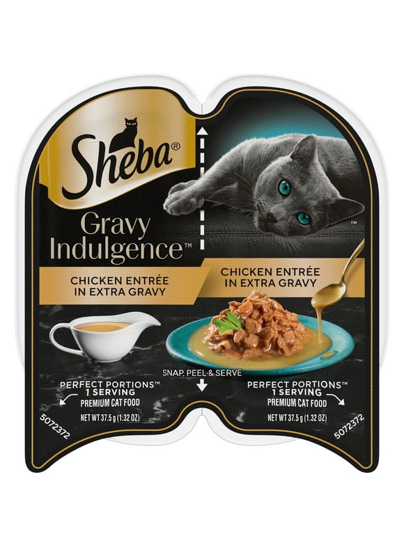 Sheba Gravy Indulgence Adult Wet Cat Food, Chicken Entre in Extra Gravy, 2.64 oz