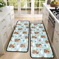 thumbnail image 4 of Kitchen Rugs Sets Of 2,Blue Highland Cow Flower Butterfly Pattern Anti Fatigue Kitchen Mat Rugs Non Slip Washable,Decorative Kitchen Floor Mats for Kitchen,Sink,Laundry,17"x47"+17"x47", 4 of 5