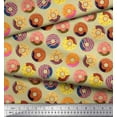 thumbnail image 2 of Soimoi Moss Georgette Fabric Donuts Food Print Fabric by The Yard 42 Inch Wide, 2 of 3