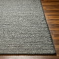 thumbnail image 4 of Hauteloom Ayumu Boho Hand Woven Natural Fiber Wool Area Rug - Farmhouse Solid Color Bordered Carpet for Living Room, Bedroom, Dining Room - Gray, Black, Charcoal - 9' x 12', 4 of 7