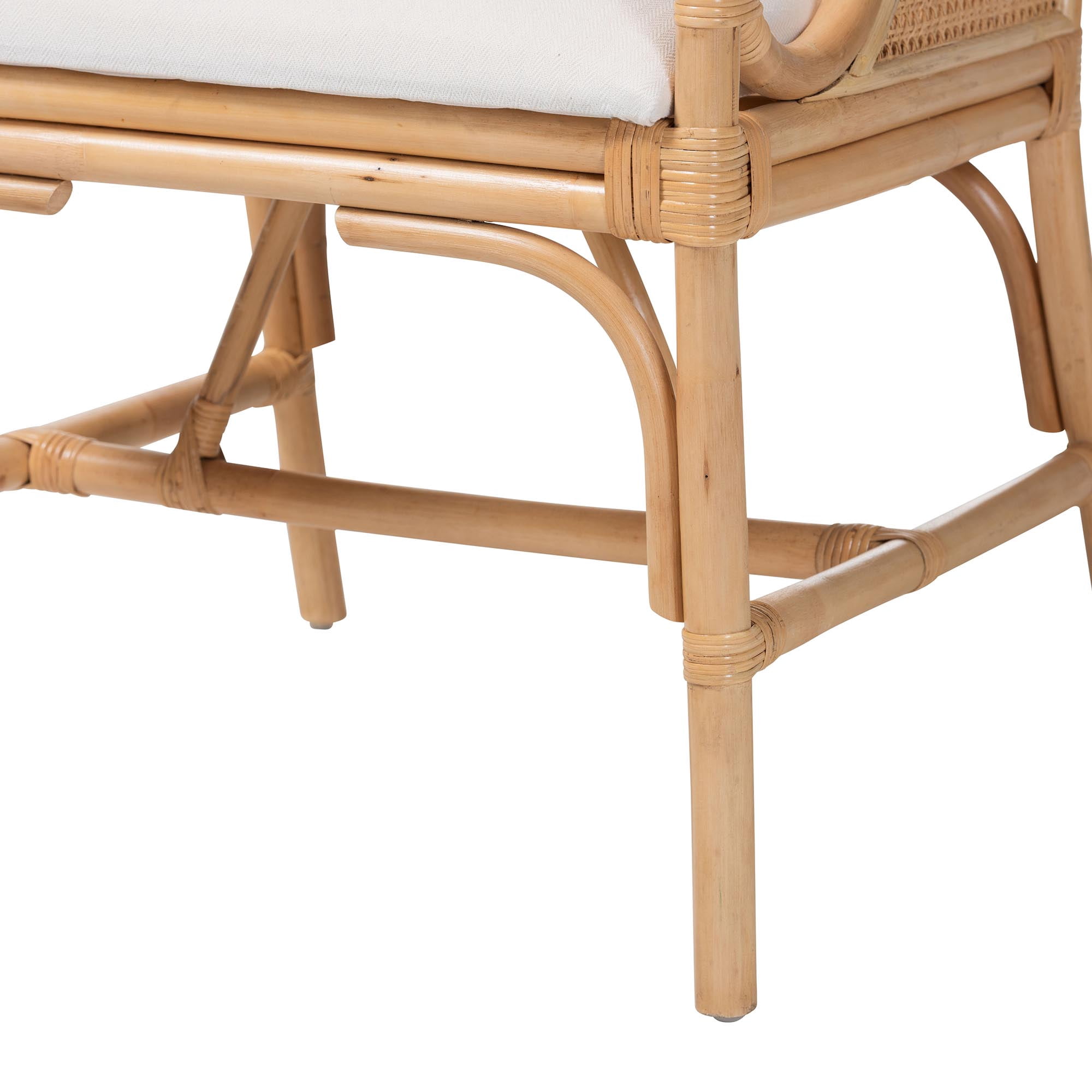 bali & pari Matt Boho Armchair, Natural Rattan
