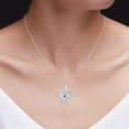 thumbnail image 5 of AFFY Blue Topaz & White Cubic Zirconia Mom Heart Pendant Necklace 14k White Gold over Silver, 5 of 5