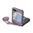 thumbnail image 2 of SaniMore for Samsung Galaxy Z Flip 5 6.7" 2023 Case, Detachable Crossbody Lanyard, PU Leather Card Holder, Shockproof Stylish Anti-fall Folding Cover for Z Flip 5, Purple, 2 of 10