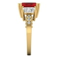 thumbnail image 3 of Three-Stone Engagement Ring for Women - 4.27ct Simulated Ruby in 18K Yellow Gold Promise Ring, 3 of 6