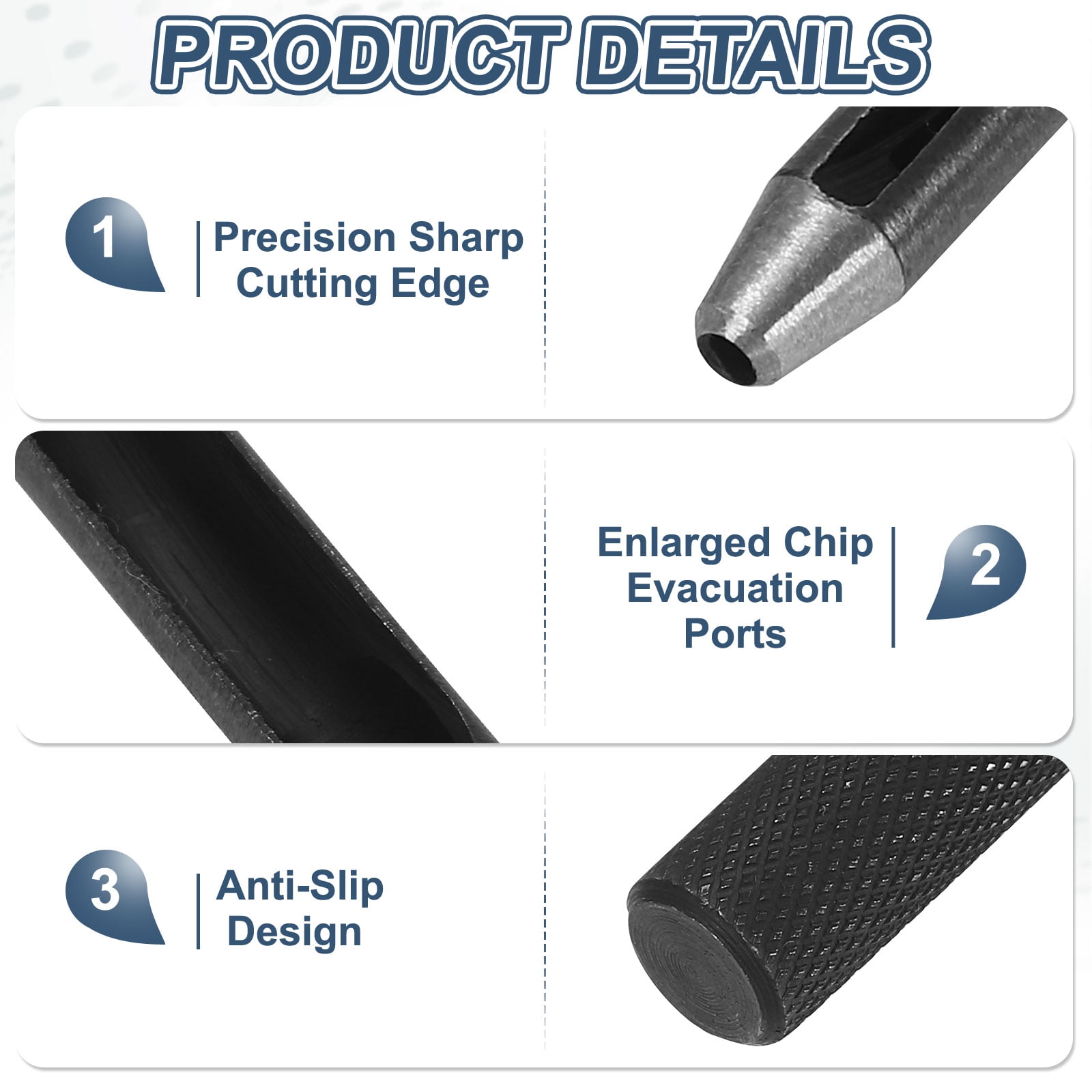 Uxcell 2pcs Leather Hole Punch 25mm Hollow Round Hole Puncher Cutter Carbon Steel Tool for Watch Cloth Belt Gaskets DIY Leather Craft Repair, Black
