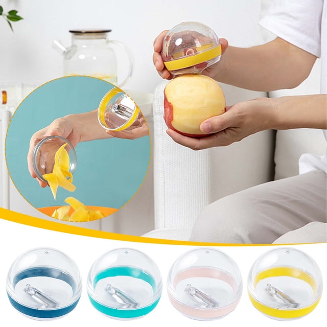 Pelador Multifuncional, Diseño de Recipiente Extraíble, Fácil de Pelar, Cuchilla de Acero Inoxidable de Grado Alimenticio, Apto para Lavavajillas, para Uso En Cocina y Oficina, Tamaño 8 × 7,