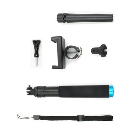 Compact Selfie Monopod with NBR Grip 5 Extension Rods, Non-Slip Handle, for GoPro Comfortable Use Action Camera Support
