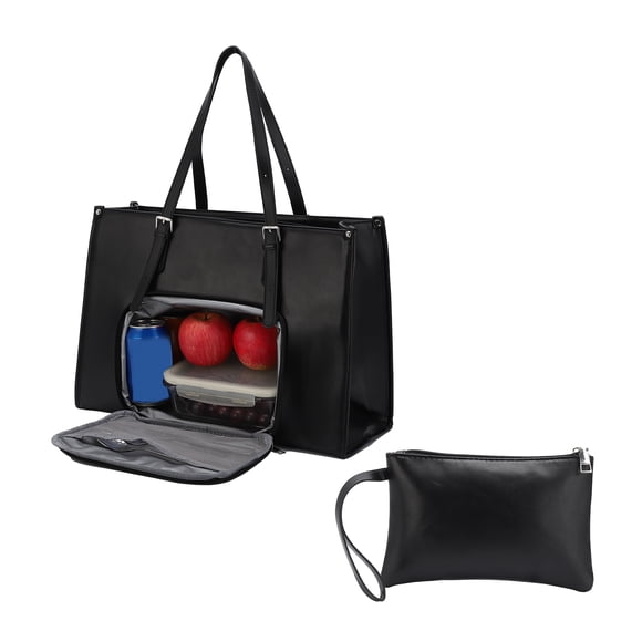 Bolsa térmica para almuerzo de 16,5'' para mujer – Impermeable y a prueba de fugas – Compartimento aislado para portátil – Incluye monedero – Ideal para oficina, escuela y trabajo