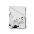thumbnail image 2 of Antlers Soft Flannel Fleece Blanket, Elk Deer and Fawn Silhouette Forest at the Background World Natural Habitat Theme, Cozy Plush for Indoor and Outdoor Use, 70" x 90", Green Black, by Ambesonne, 2 of 6