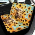 thumbnail image 3 of Renewold Highland Cow Sunflower Blue Car Seat Covers Full Set, Front and Rear Bench Protector Set, Universal Fit for Auto Truck Van SUV for Car Interior Decoration, 3 of 7
