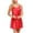 Red, variant on Lovskoo 2024 Women 2Pcs Sleepwear Satin Lace Chemise Nightgown G-String Strap Dress Suit Full Slip Sleepwear Red