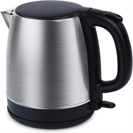 Electric Kettle, 1.7 Liter Stainless Steel Tea Kettle with Blue LED Light, Fast Heating Countertop Tea Maker Hot Water Boiler with Auto Shut-Off & Boil Dry Protection, Black