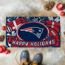 New England Patriots 28" x 16" Happy Holidays Christmas Turf Door Mat